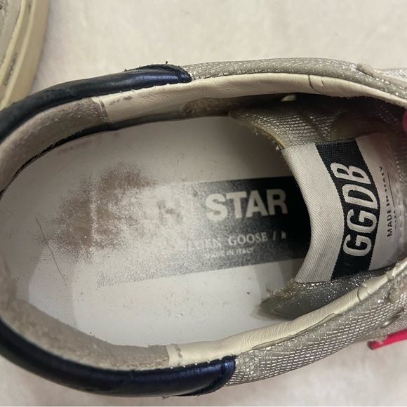 Golden Goose Hi Star sneakers in glitter with checkered pattern and white star - Picture 7 of 16